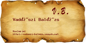 Vadászi Balázs névjegykártya